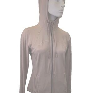 Light Beige Hooded Zip-Up Jacket
